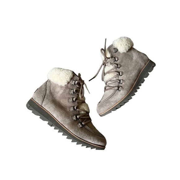 Sorel Harlow Lace Cozy Winter Boots size 6.5 Taupe - Picture 2 of 9